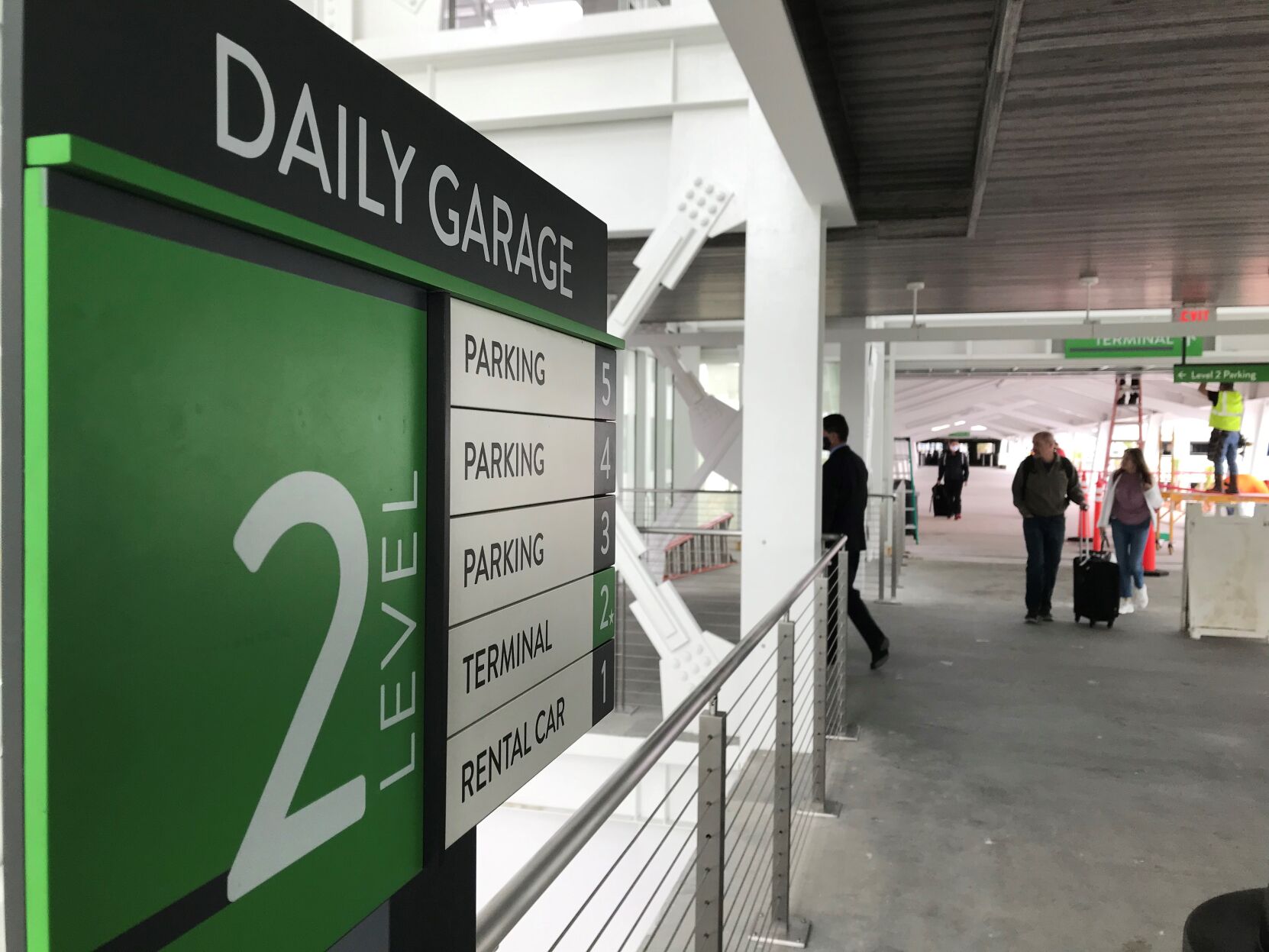 Charleston airport new parking deck sign